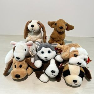 DOGS!! Group of 8 Ty Beanie Babies Dogs